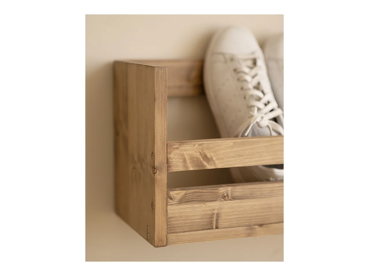 Sarpiera in legno massello in tono rovere scuro 53,5x25cm - BOX - DECOWOOD