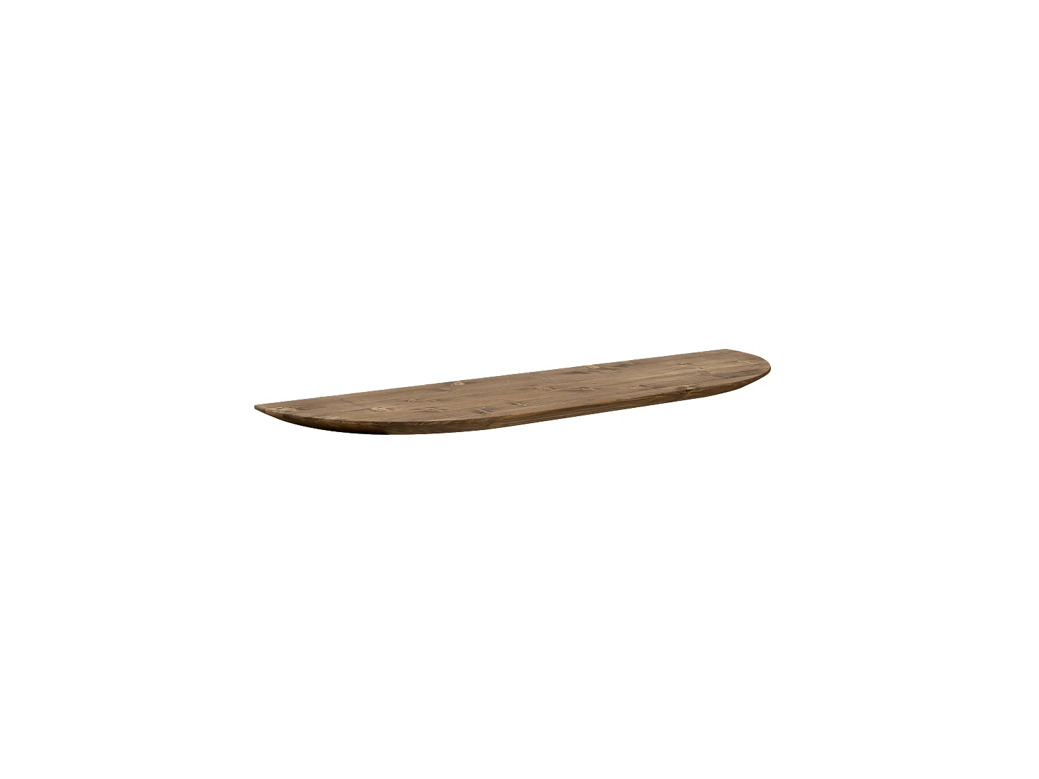 Mensola arrotondata in legno massello in tono rovere scuro 140x3,2x19,65cm - BLOOM - DECOWOOD