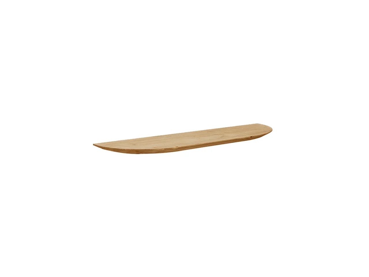 Mensola arrotondata in legno massello in tono marrone chiaro 140x3,2x19,65cm - BLOOM - DECOWOOD