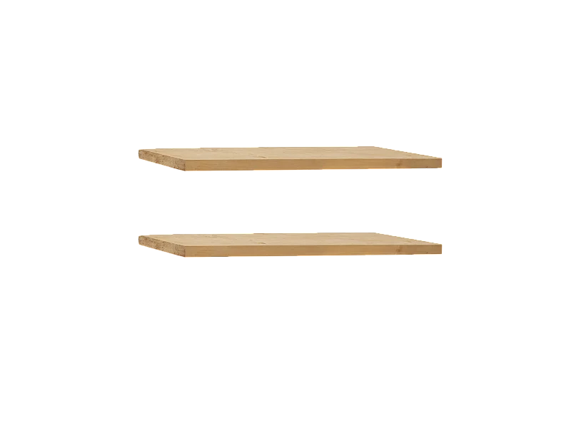 Set di 2 scaffale da parete in legno in tono marrone chiaro 60x3,2x20cm - MELVA - DECOWOOD