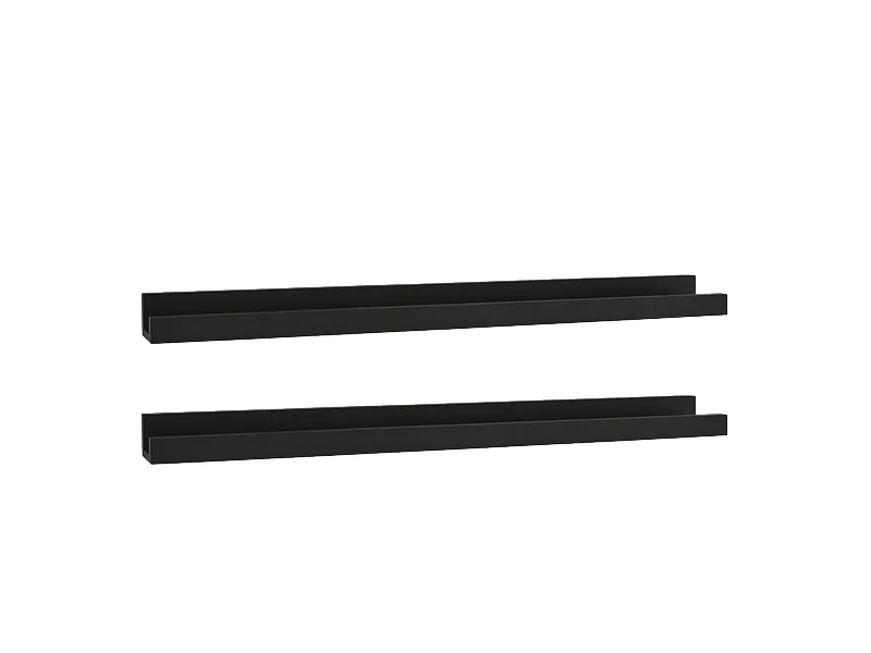Pack 2 estantes de madera maciza flotante tono negro 100cm - DUC - DECOWOOD
