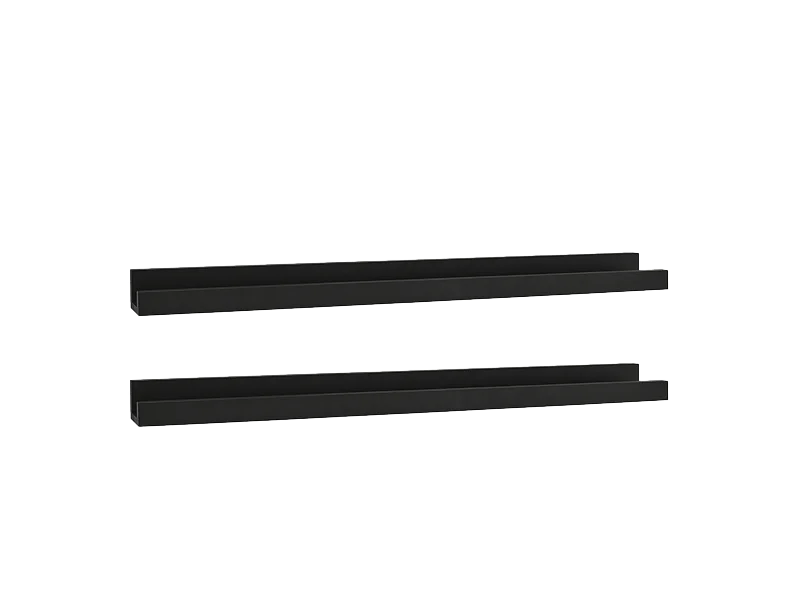 Pack 2 estantes de madera maciza flotante tono negro 100cm - DUC - DECOWOOD