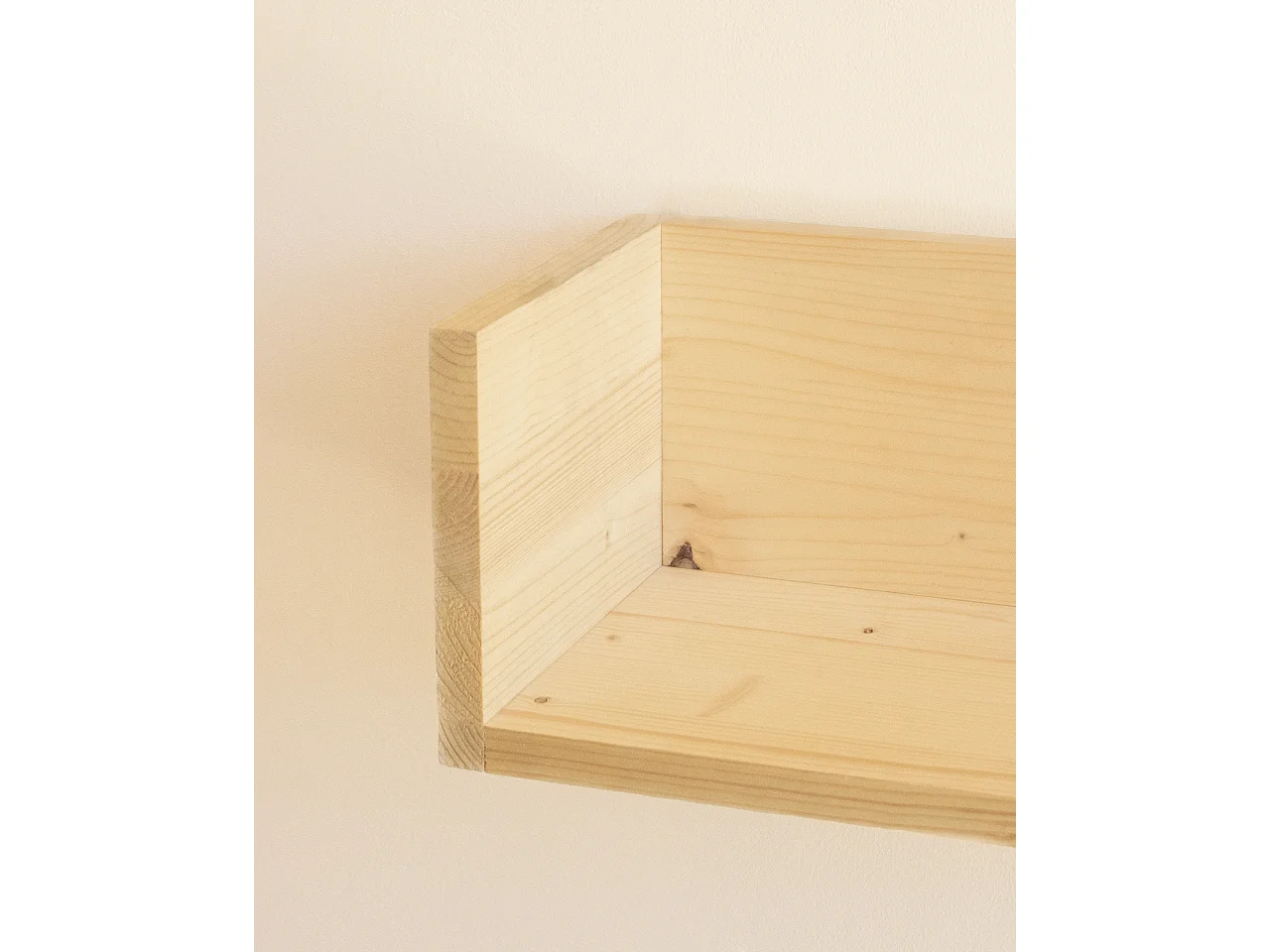 Estantería de madera maciza Decowood tono natural de 120x16cm - ONA - DECOWOOD