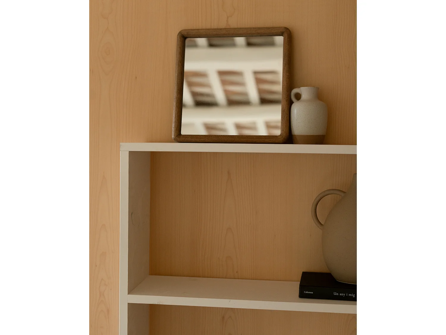 Estantería de madera maciza con 3 estantes blanco - SAURA - DECOWOOD