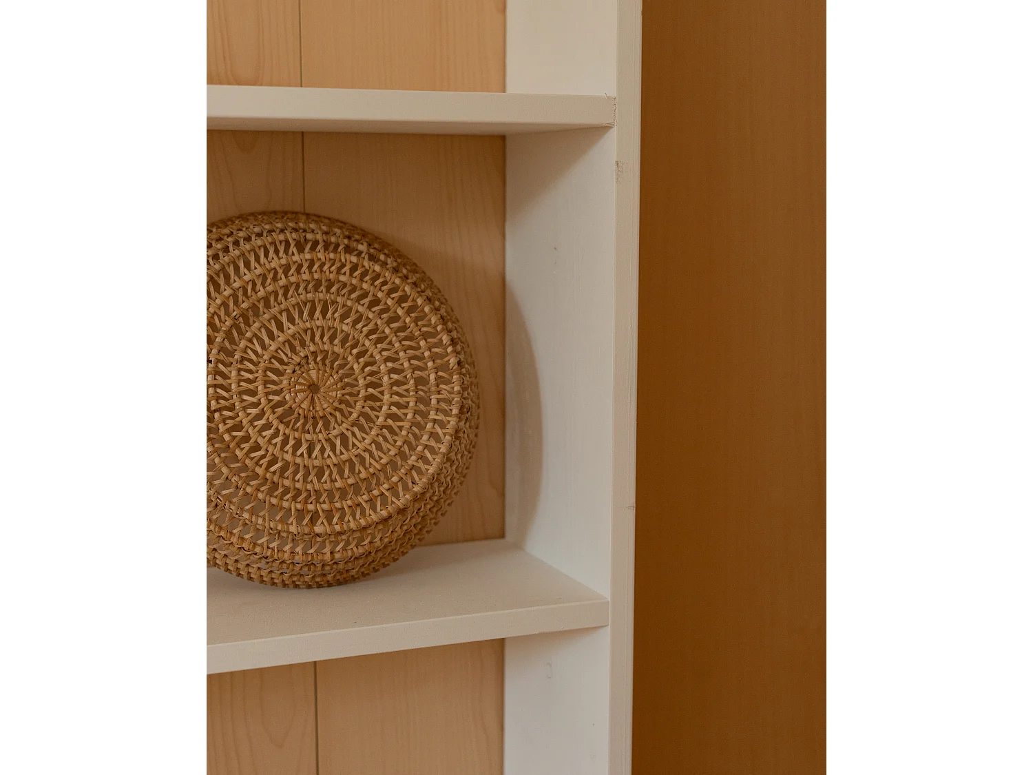 Estantería de madera maciza con 3 estantes blanco - SAURA - DECOWOOD