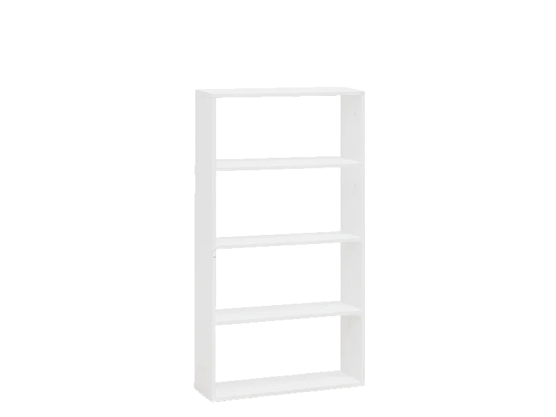 Estantería de madera maciza con 3 estantes blanco - SAURA - DECOWOOD