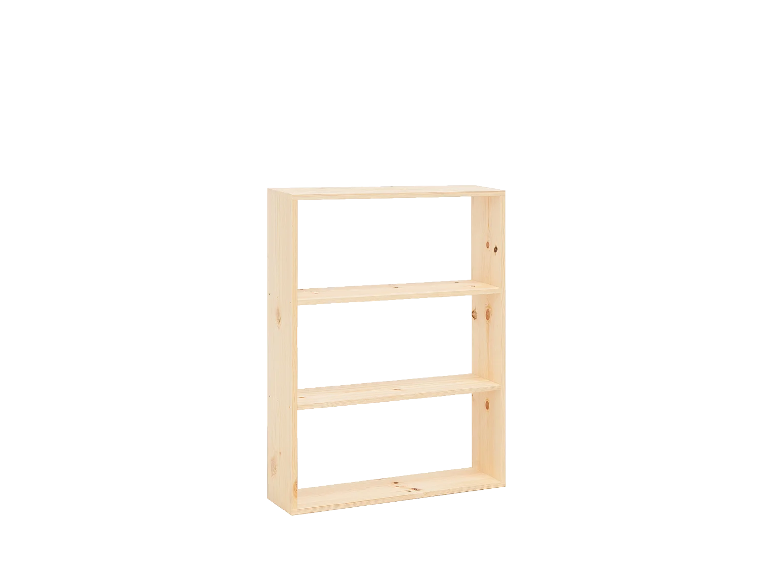 Estantería de madera maciza con 2 estantes natural - SAURA - DECOWOOD