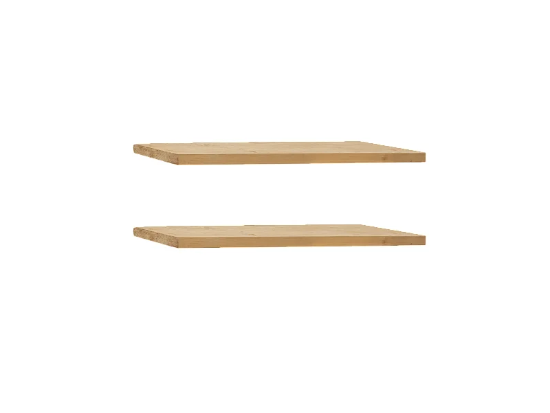 Pack 2 estanterías de madera maciza flotante roble medio 160x3,2x20cm - MELVA - DECOWOOD