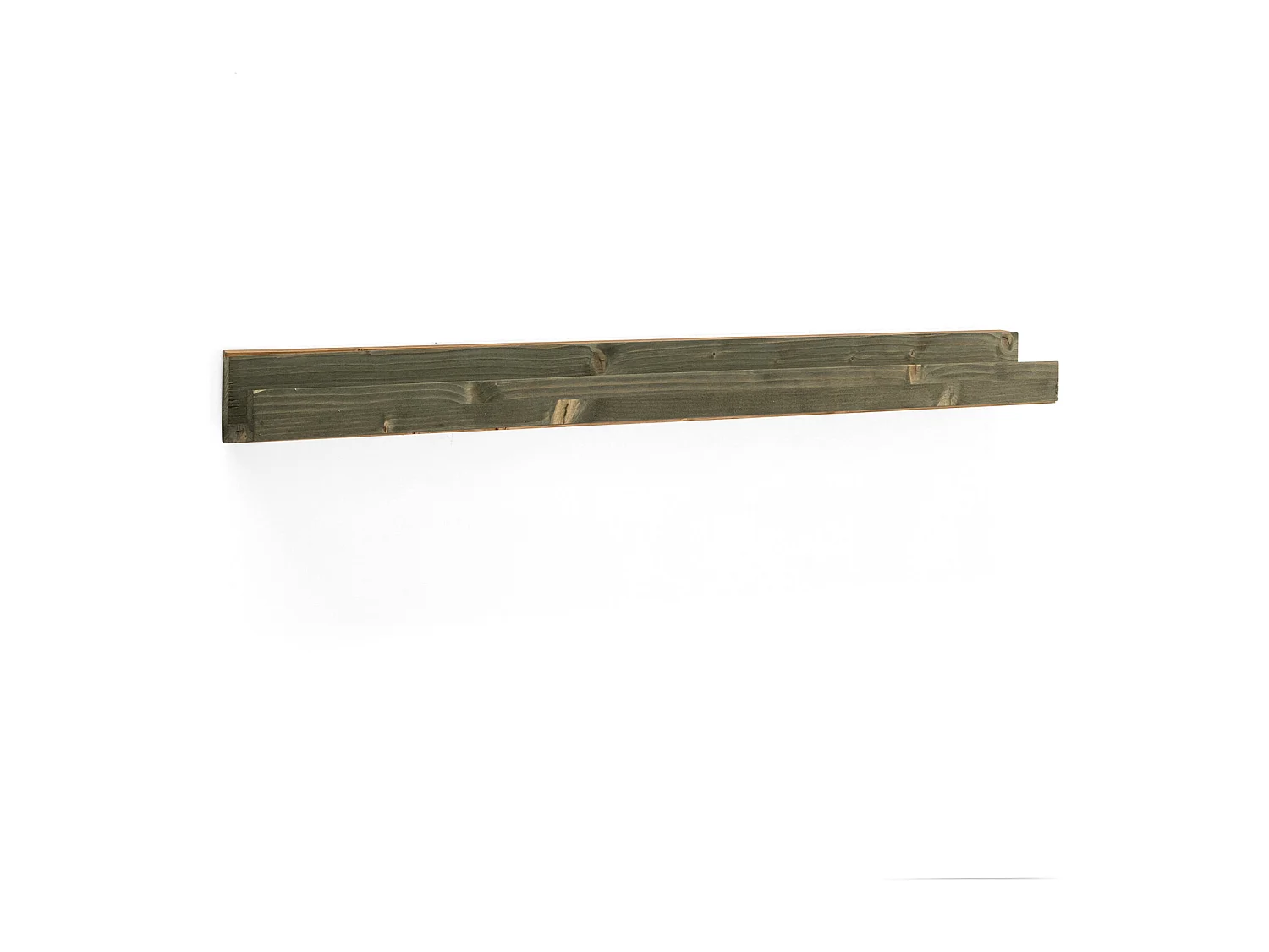Pack 2 estantes de madera maciza flotante tono verde 100cm - DUC - DECOWOOD