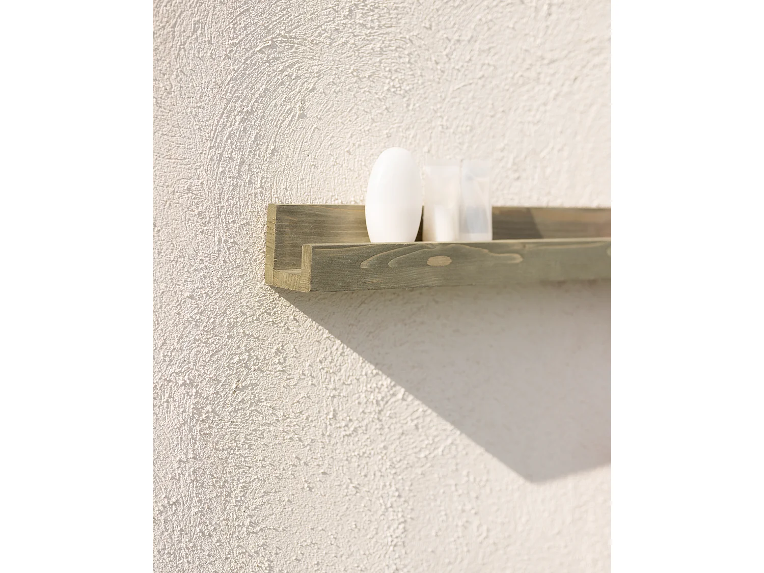 Pack 2 estantes de madera maciza flotante tono verde 100cm - DUC - DECOWOOD