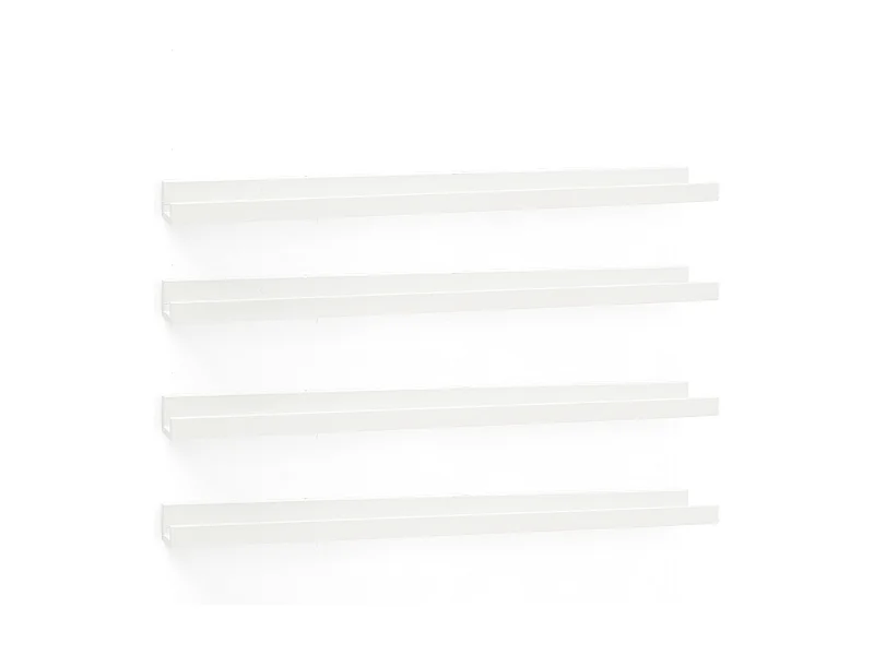 Pack 4 estantes de madera maciza flotante tono blanco 100cm - DUC - DECOWOOD