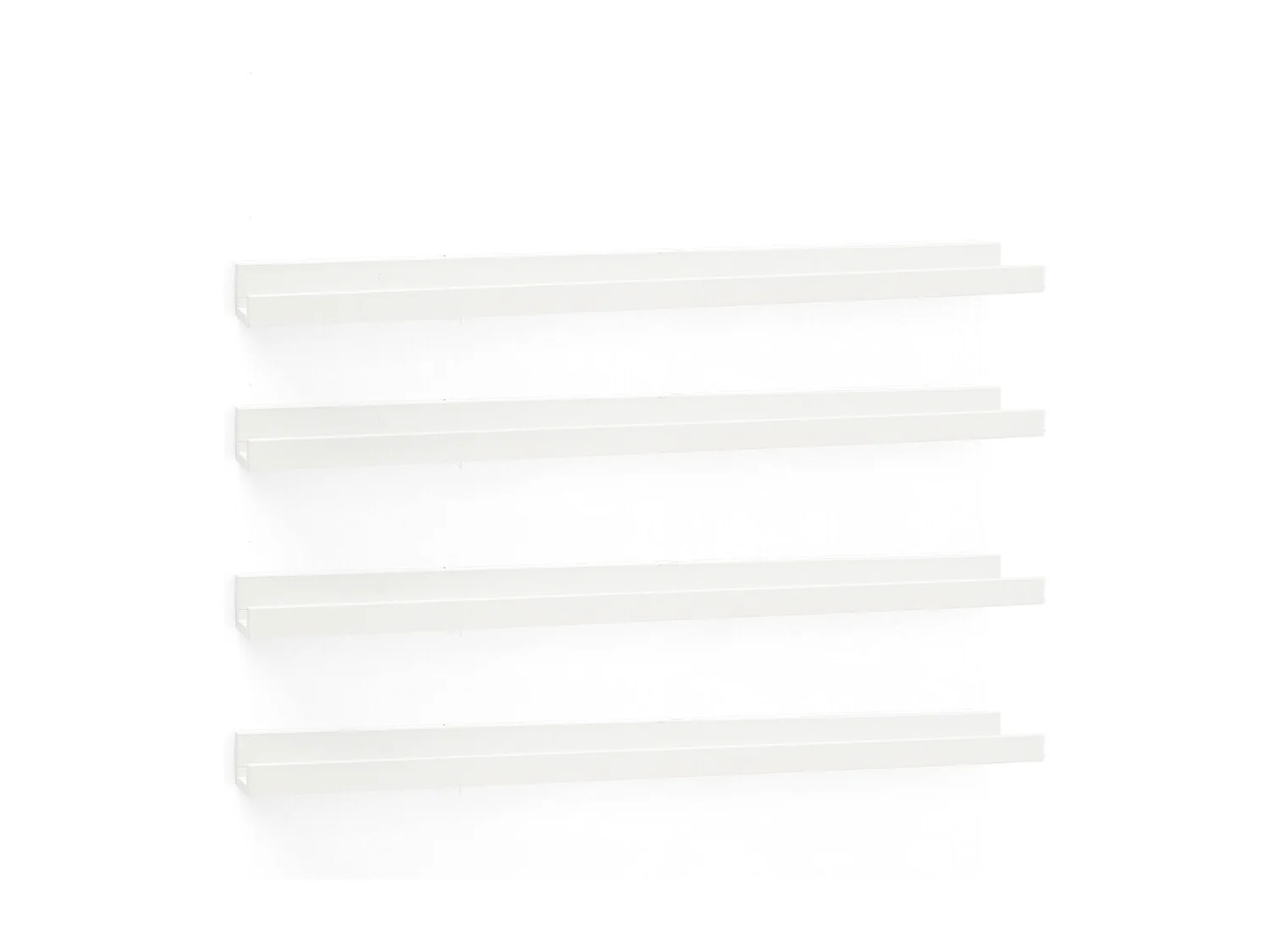 Pack 4 estantes de madera maciza flotante tono blanco 100cm - DUC - DECOWOOD