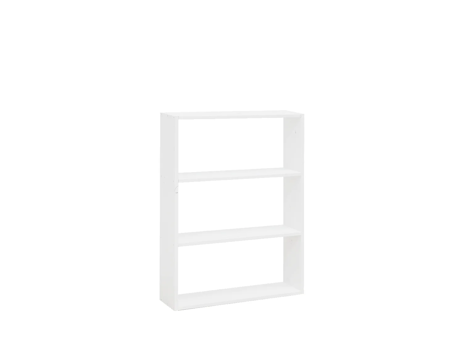 Scaffale in legno massello in tono bianco con 2 ripiani - SAURA - DECOWOOD