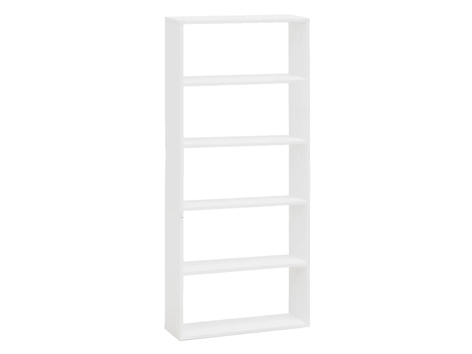 Estantería de madera maciza con 4 estantes blanco - SAURA - DECOWOOD