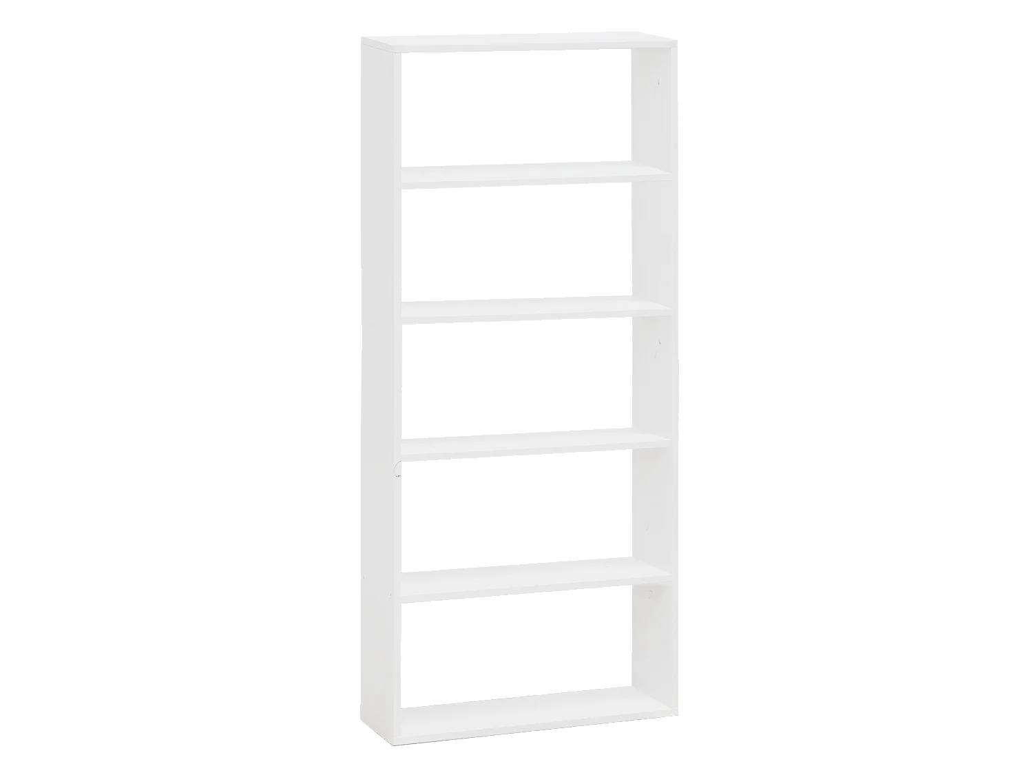 Estantería de madera maciza con 4 estantes blanco - SAURA - DECOWOOD