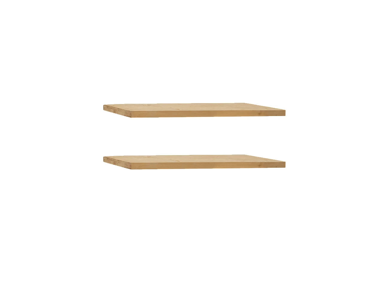 Ensemble 2 étagères flottantes en bois de sapin marron 140x3,2cm - MELVA - DECOWOOD