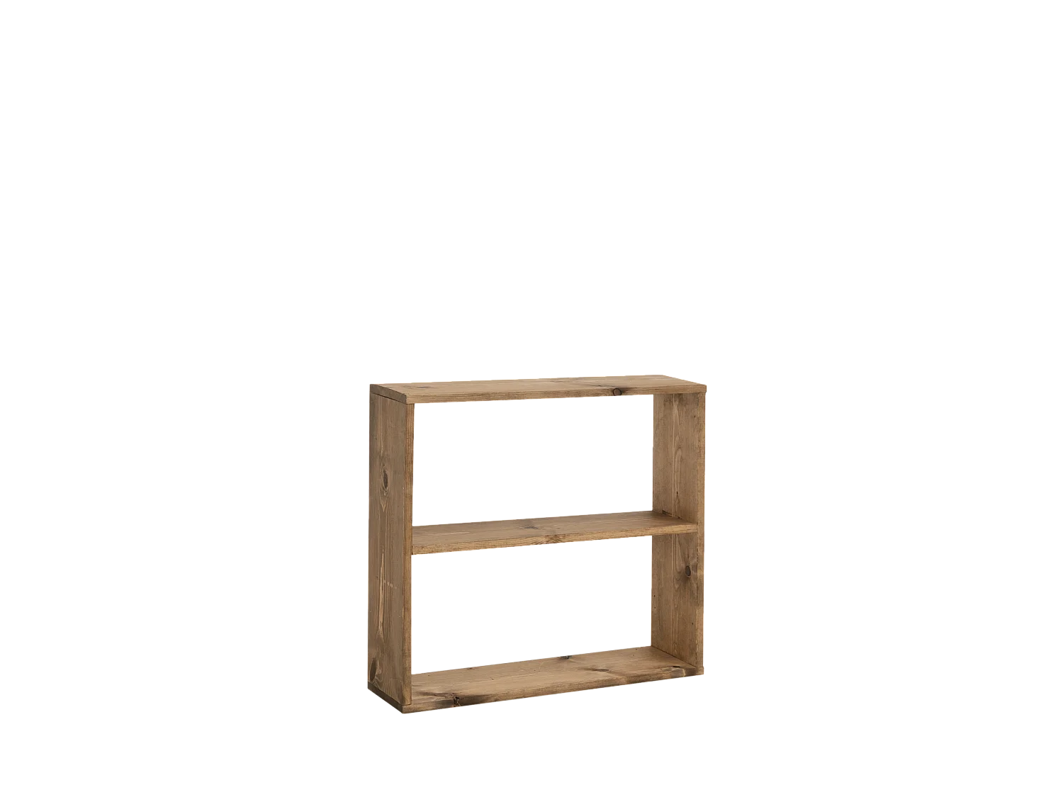 Scaffale in legno massello in tono rovere scuro con 1 ripiani - SAURA - DECOWOOD