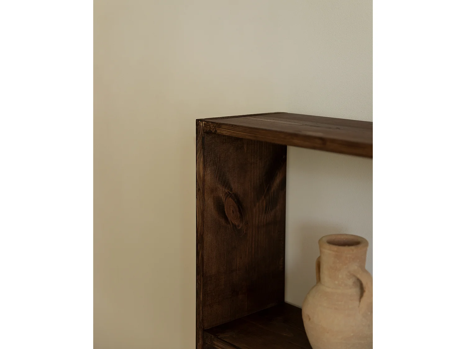 Étagère en bois de pin avec 2 étagères marron 80,2x108,6cm - SAURA - DECOWOOD