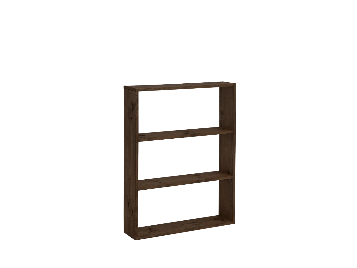 Scaffale in legno massello in tono noce con 2 ripiani - SAURA - DECOWOOD