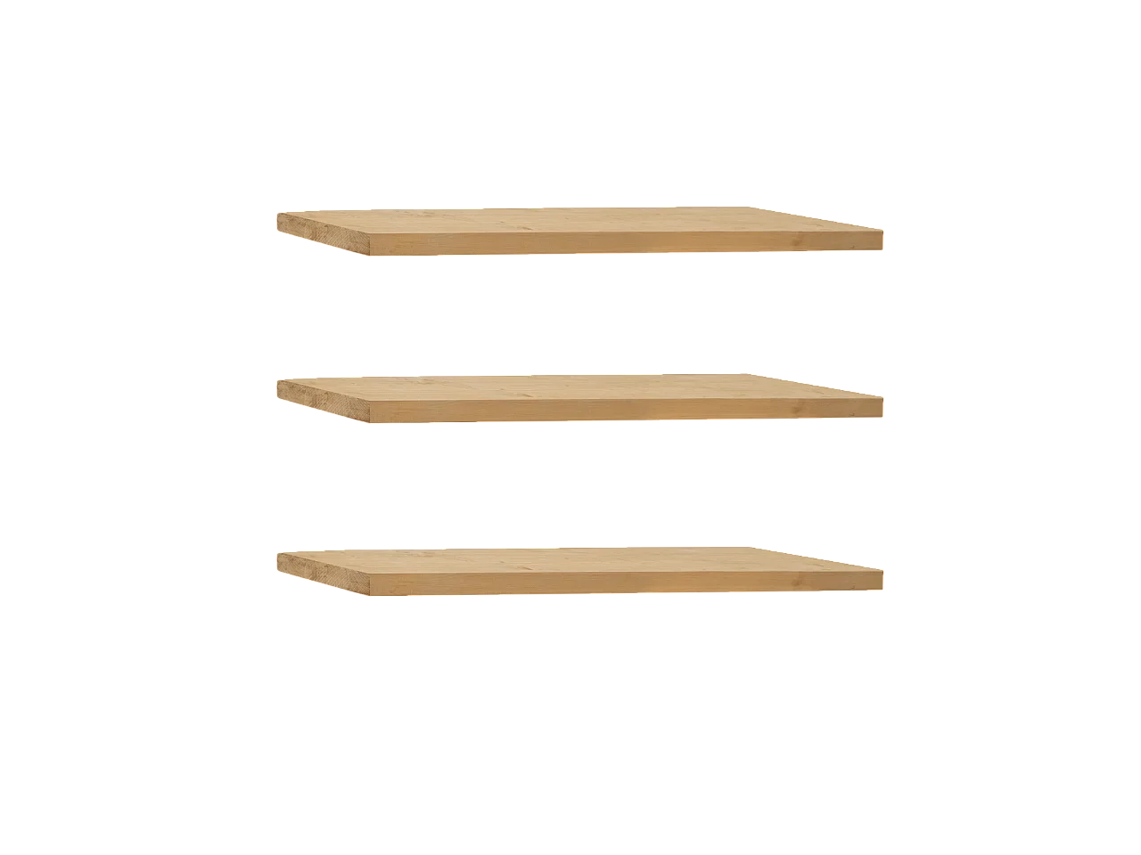 Pack 3 estanterías de madera maciza flotante roble medio 140x3,2x20cm - MELVA - DECOWOOD