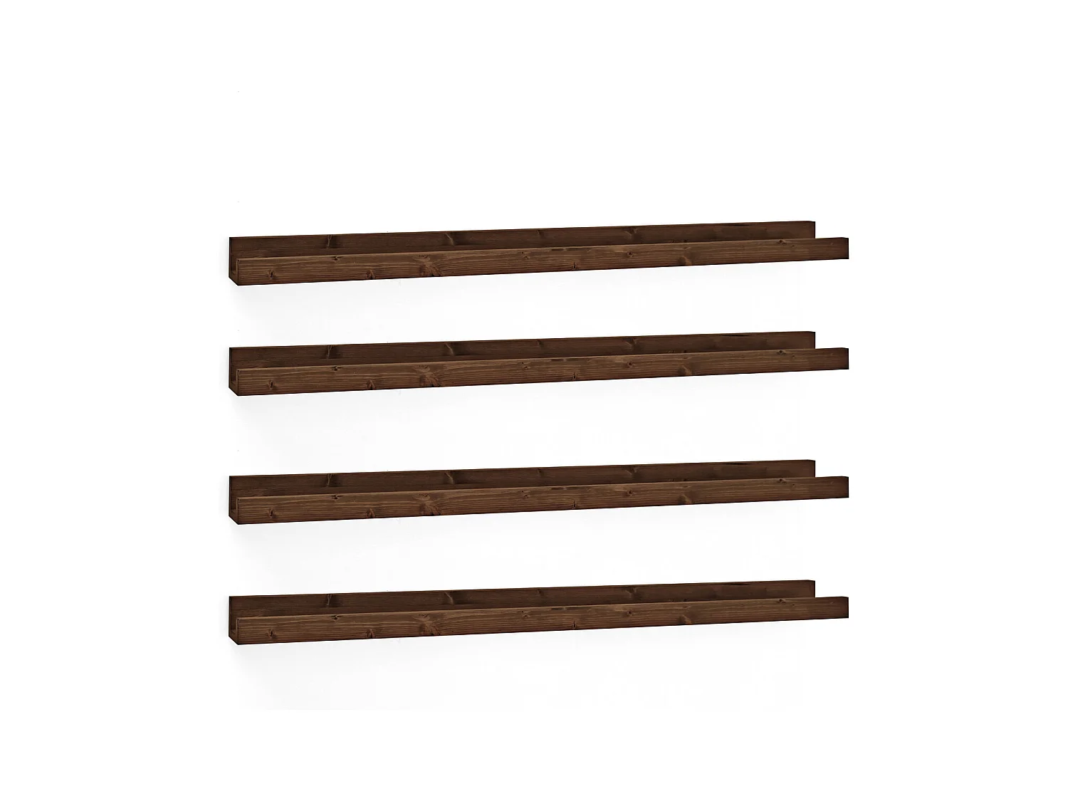 Pack 4 étagères flottantes en bois de pin marron 50x7cm - DUC - DECOWOOD