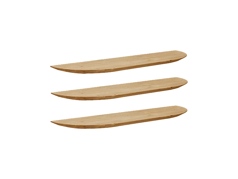 Ensemble 3 étagères en bois de sapin marron 140x3,2cm - BLOOM - DECOWOOD