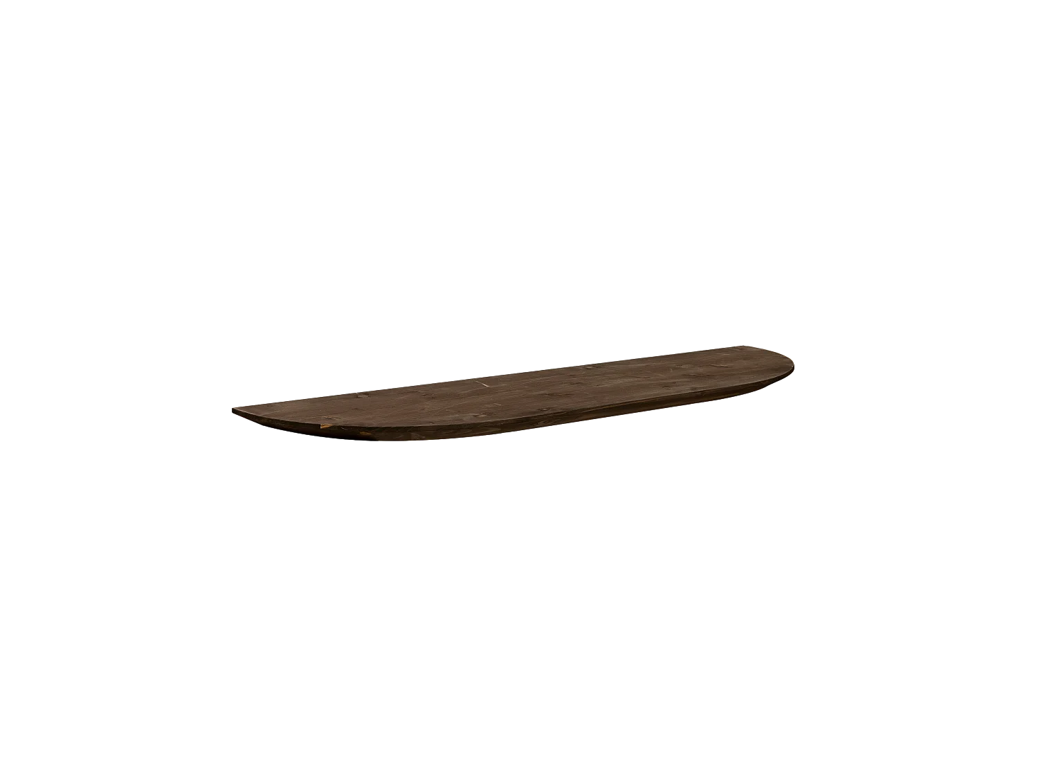 Estante redondeado de madera maciza flotante tono nogal 80x3,2x19,65cm - BLOOM - DECOWOOD