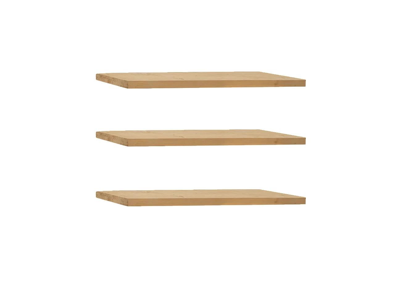 Pack 3 estanterías de madera maciza flotante roble medio 60x3,2x20cm - MELVA - DECOWOOD