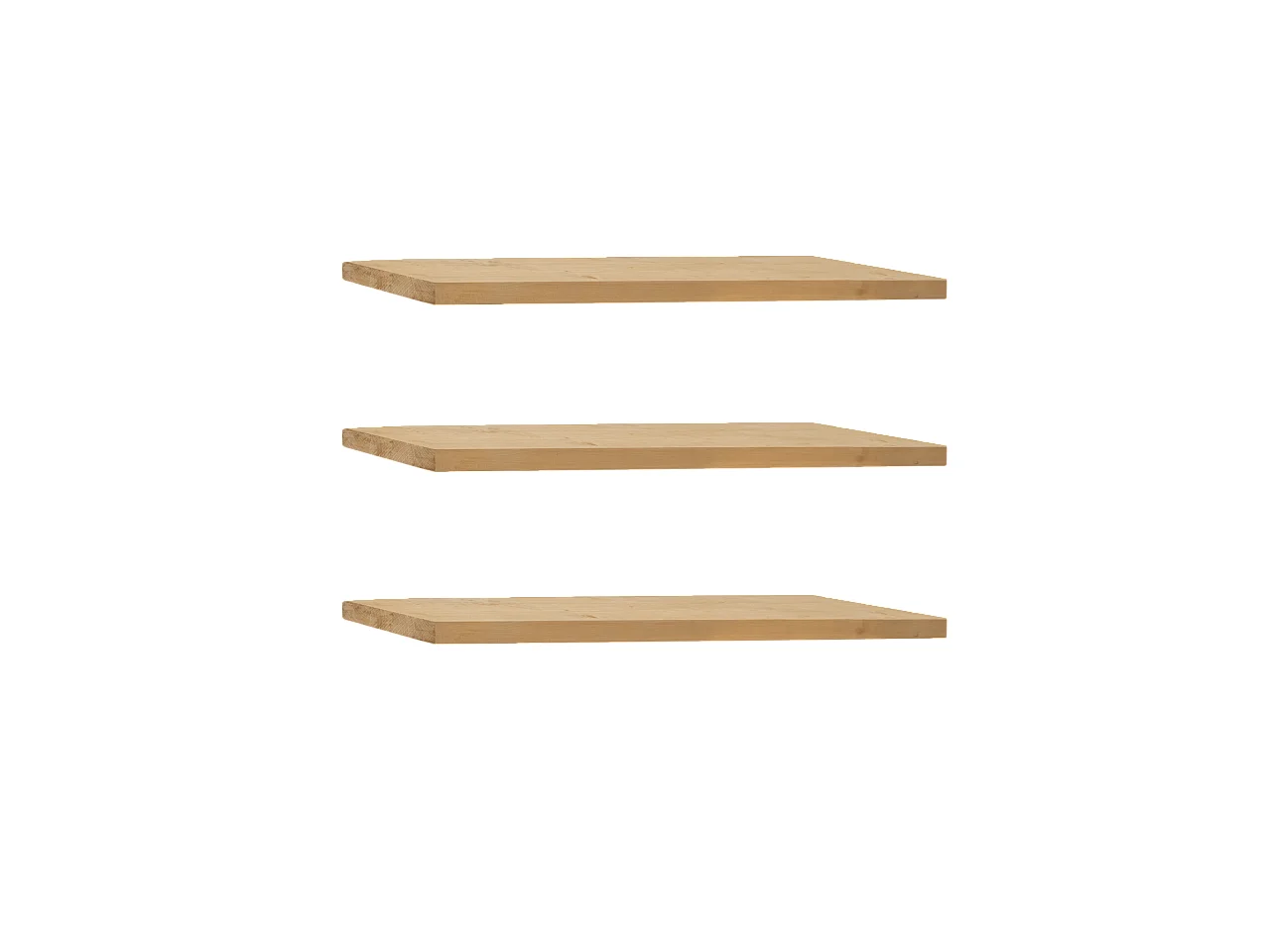 Set di 3 scaffale da parete in legno in tono marrone chiaro 60x3,2x20cm - MELVA - DECOWOOD