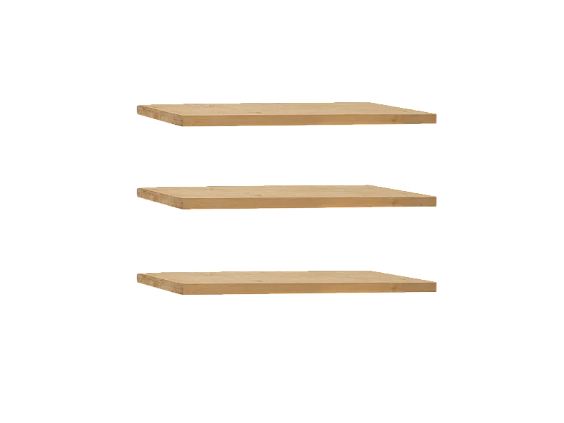 Set di 3 scaffale da parete in legno in tono marrone chiaro 60x3,2x20cm - MELVA - DECOWOOD