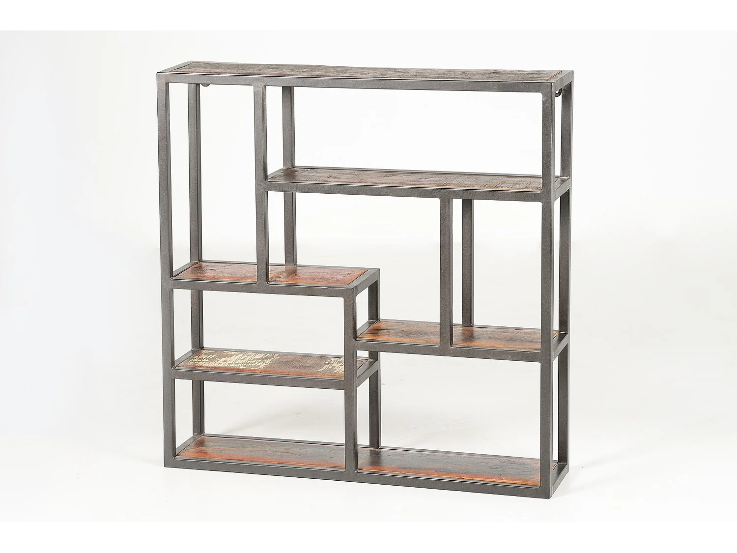 Étagère en bois recyclé 80 cm, style industriel - 80 x 80 x 18