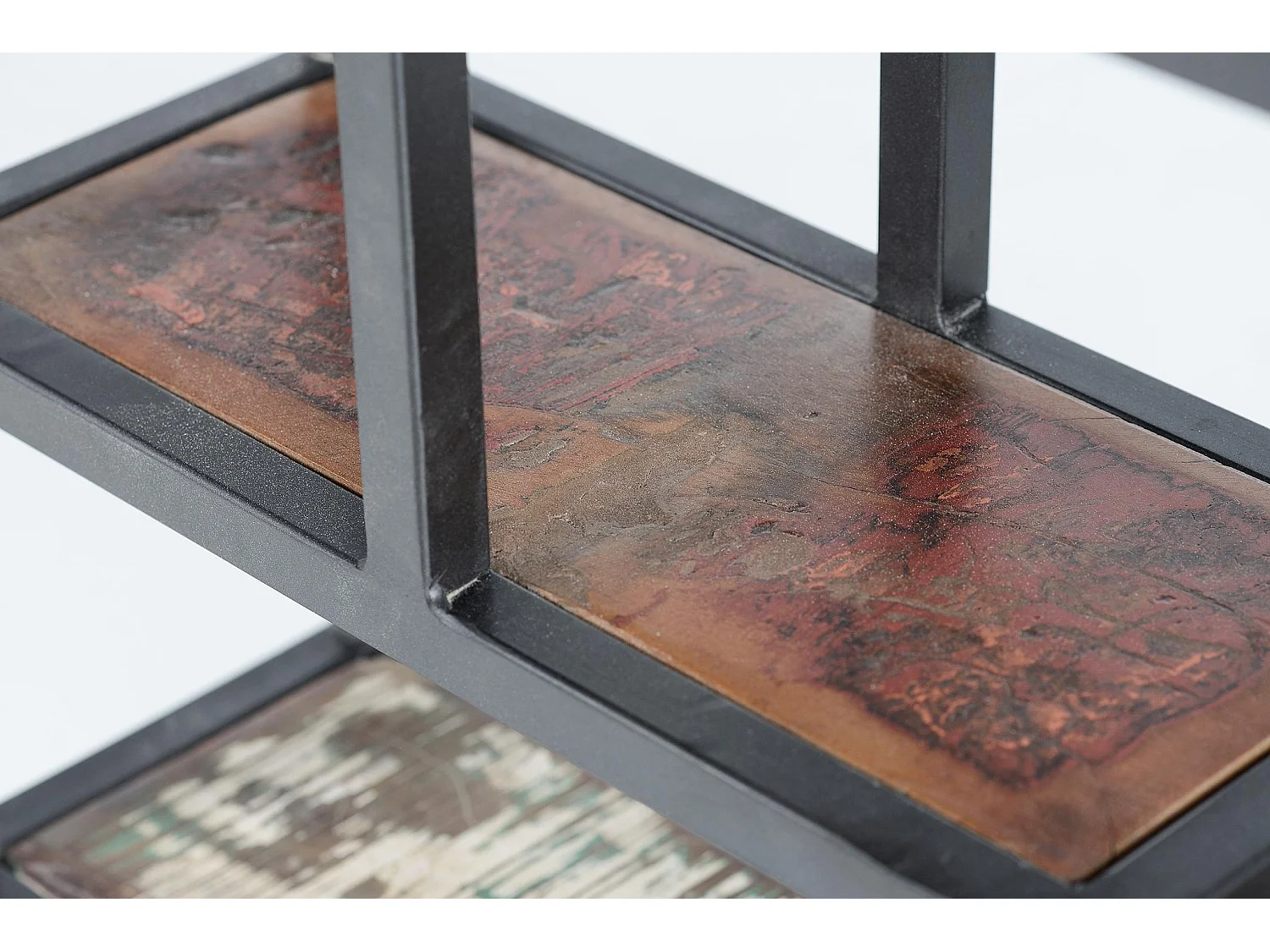 Étagère en bois recyclé 80 cm, style industriel - 80 x 80 x 18