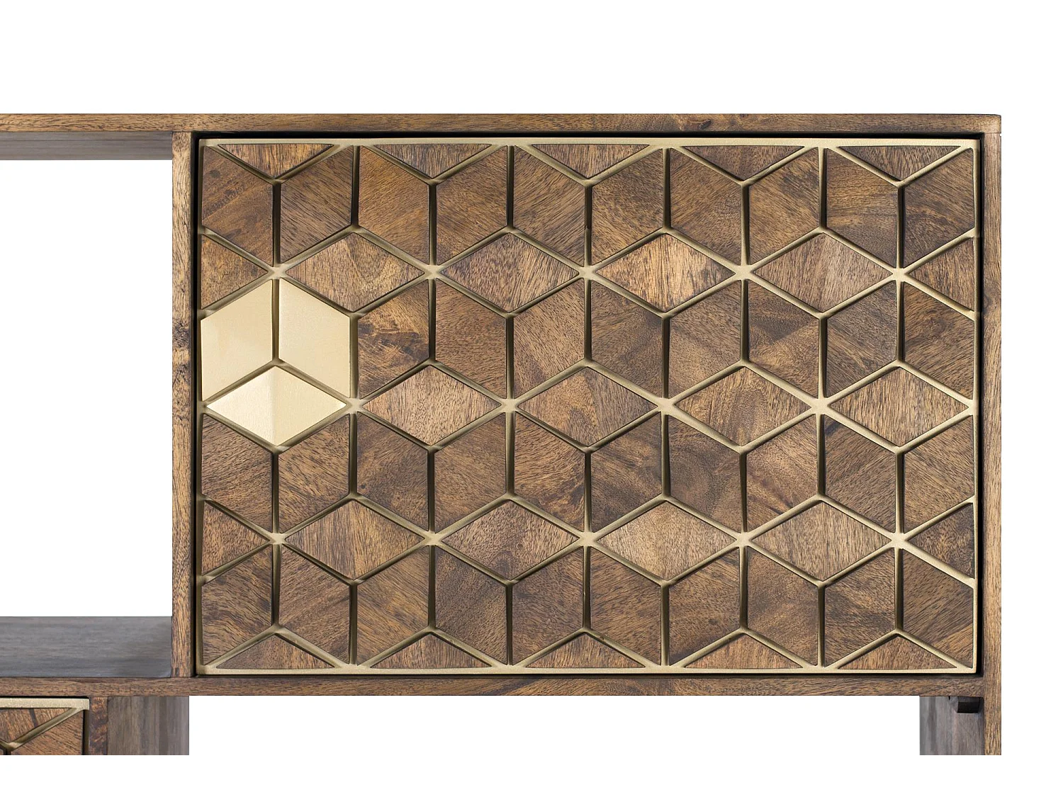 Bibliothèque en bois manguier et métal