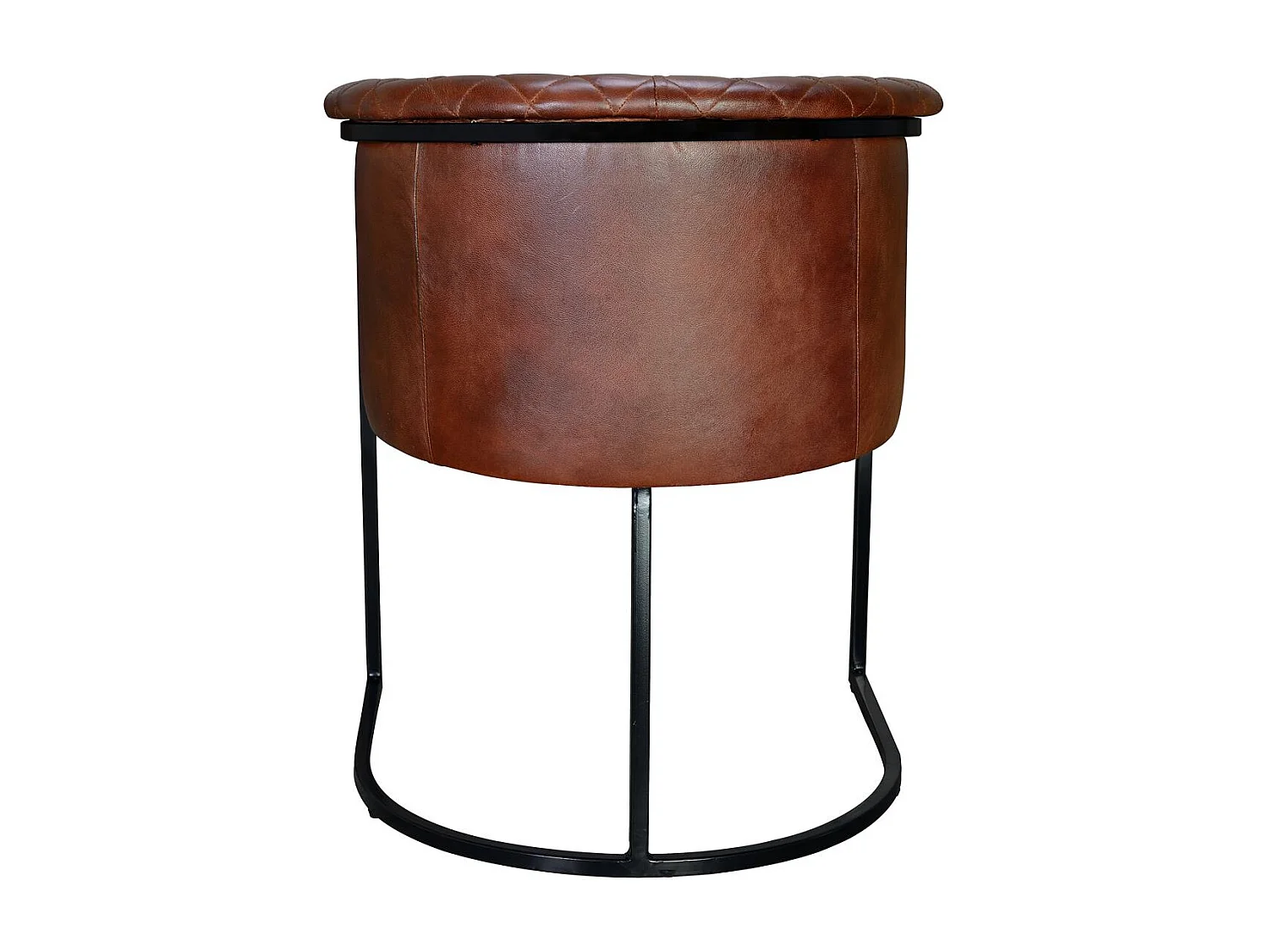 Sedia in pelle naturale con gambe in metallo marrone Marrón .76x60x62 Giner y Colomer