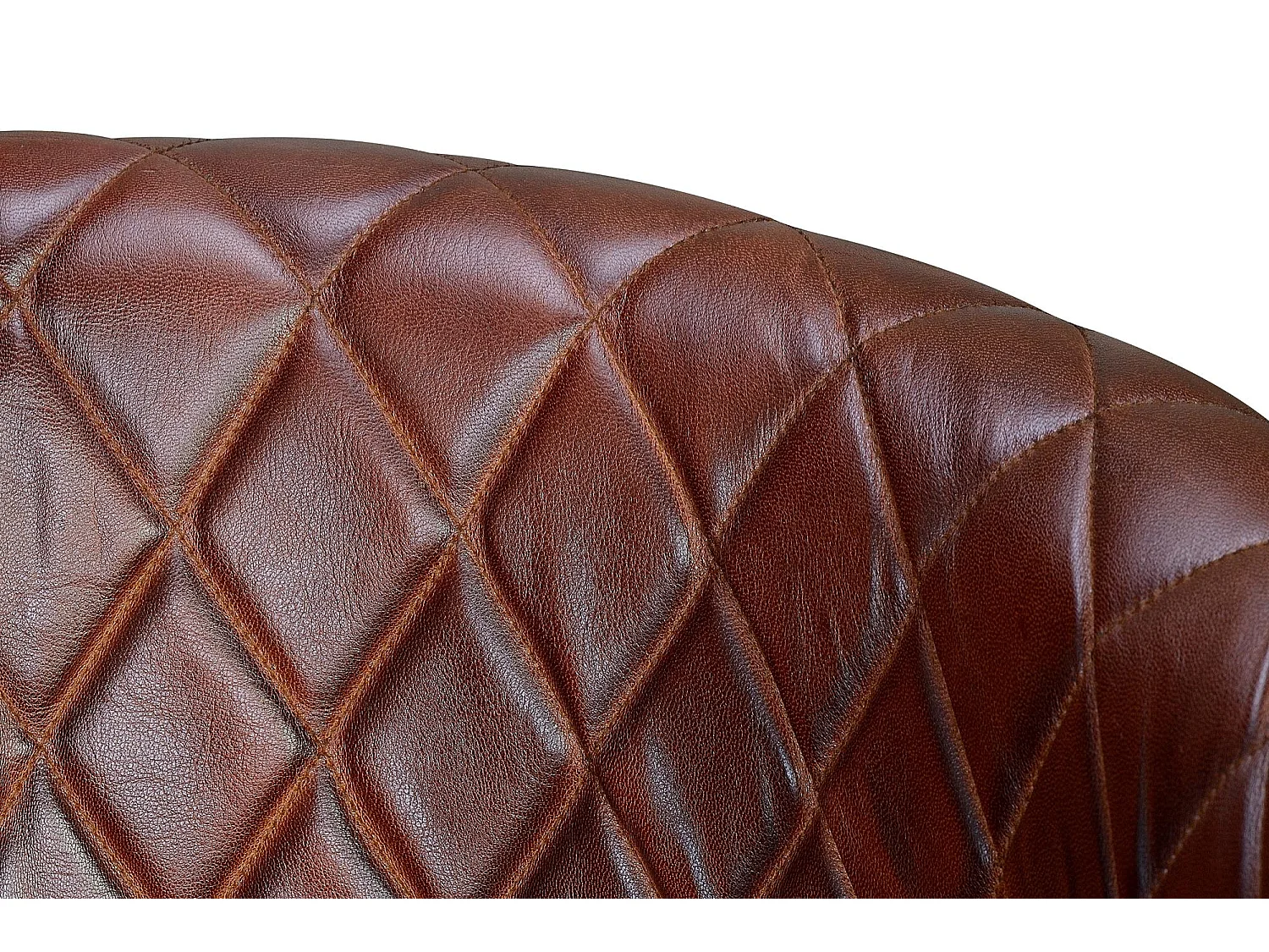 Chaise en cuir naturel avec pieds en métal