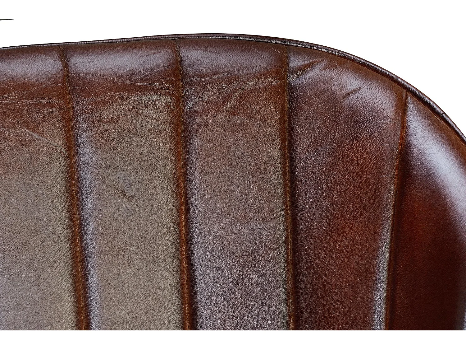 Cadeira de couro natural com pernas de metal marrom Marrón.Giner y Colomer.82x56x55