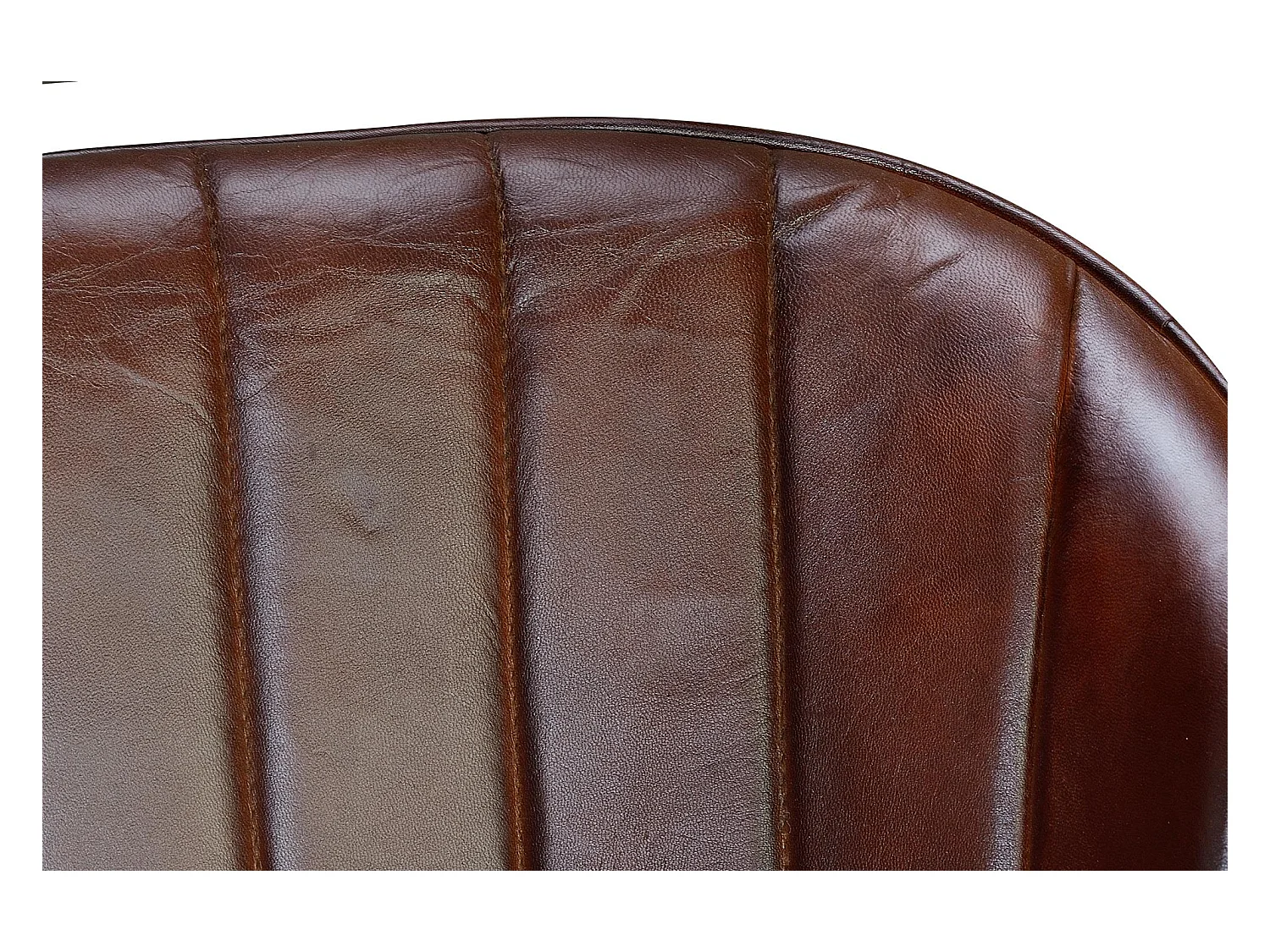 Silla cuero natural con patas de metal color marrón Marrón.Giner y Colomer 82x56x55