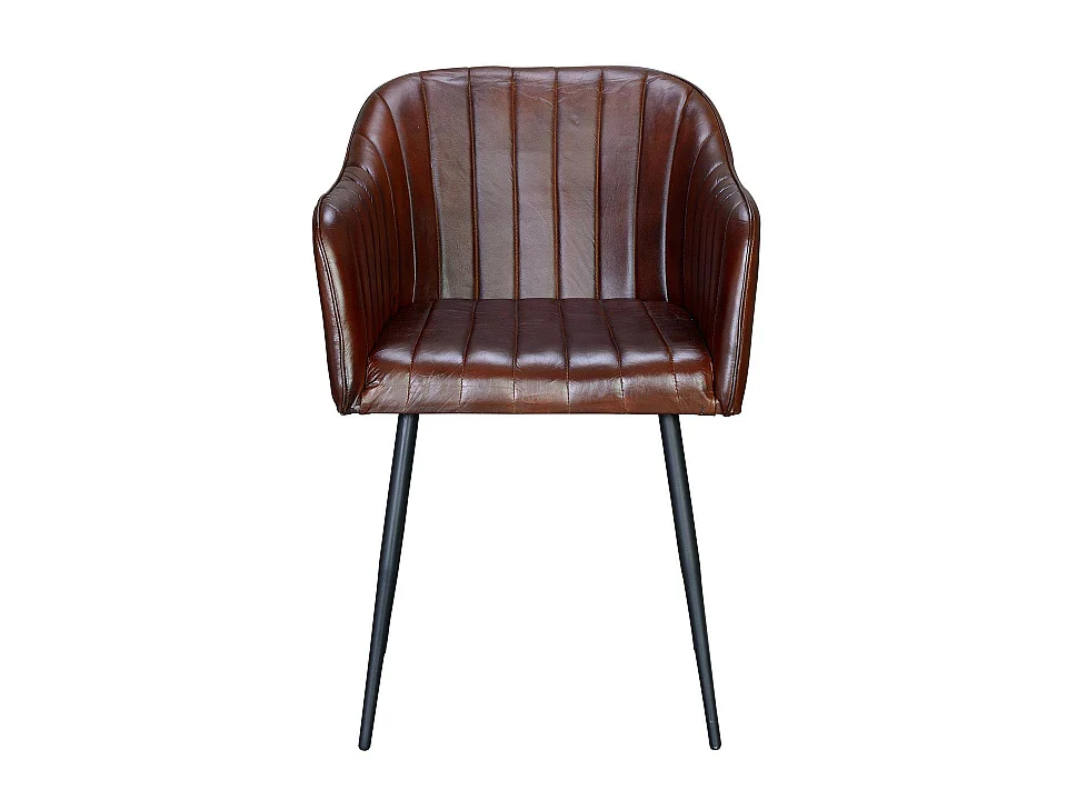 Fauteuil en cuir style industriel vintage 54 cm - 82 x 55 x 56 cm