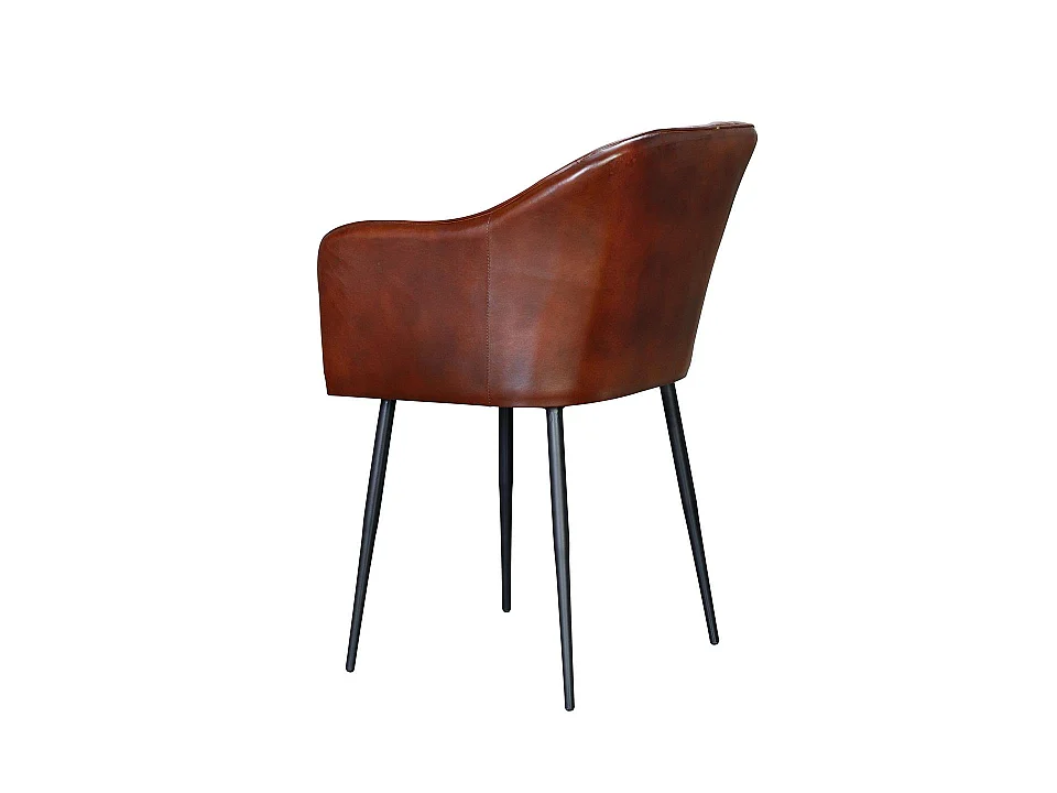 Fauteuil en cuir style industriel vintage 54 cm - 82 x 55 x 56 cm