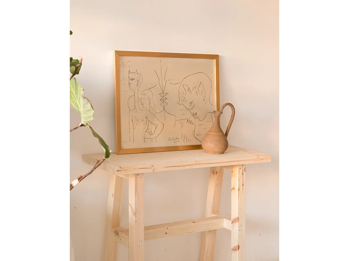 Consolle in legno massello in tono naturale 100x80cm - BATÁN - DECOWOOD