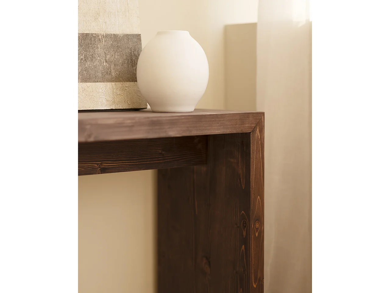 Consolle in legno massello in tono noce 120x80cm - TELVA - DECOWOOD