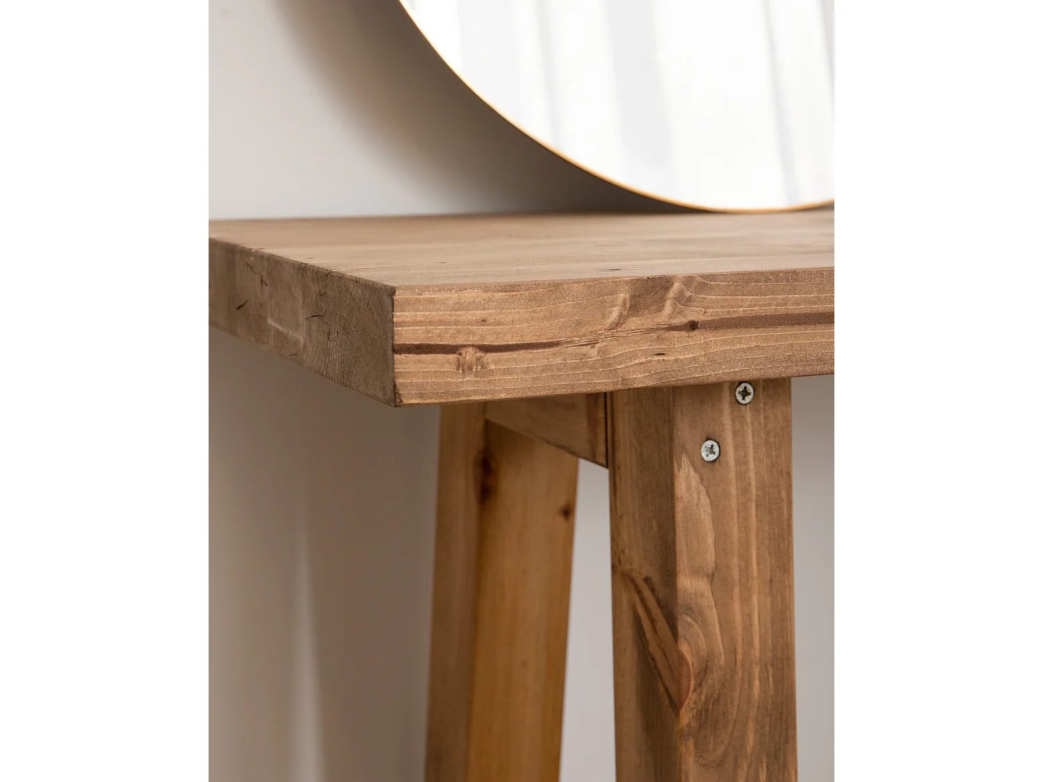 Consolle in legno massello in tono marrone 100x80cm - BATÁN - DECOWOOD