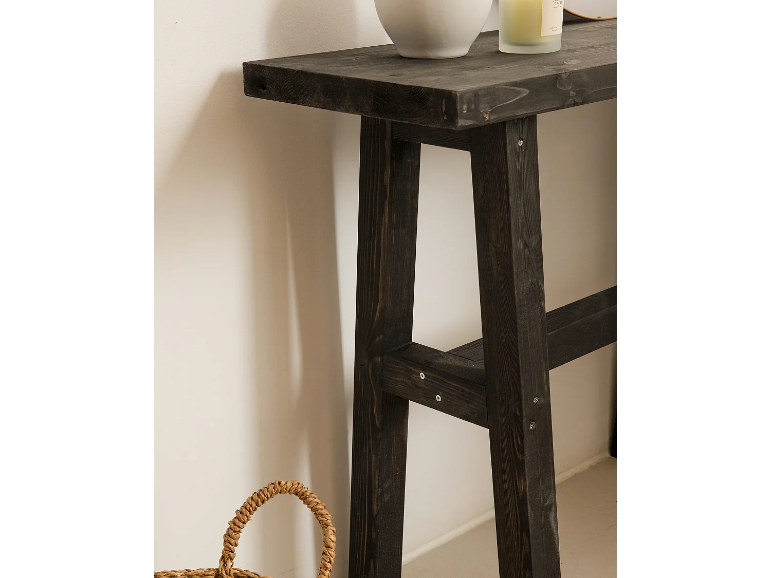 Console en bois de sapin marron 100x80cm - BATÁN - DECOWOOD