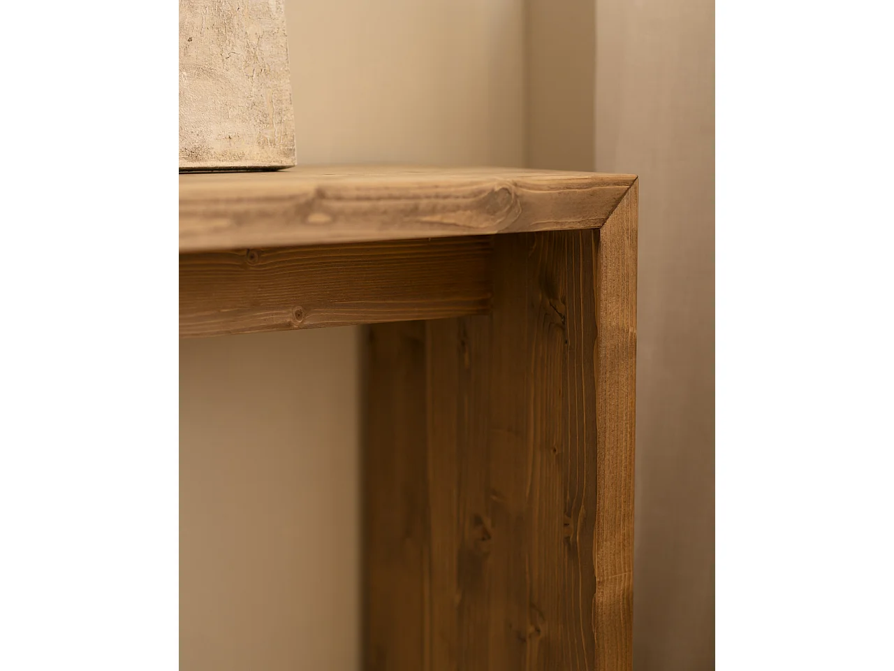 Consolle in legno massello in tono rovere scuro 120x80cm - TELVA - DECOWOOD