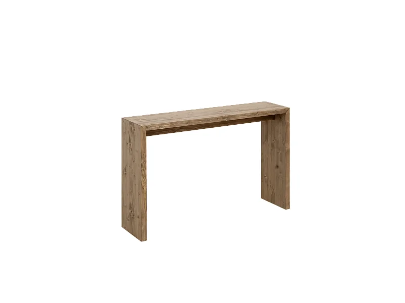 Consolle in legno massello in tono rovere scuro 120x80cm - TELVA - DECOWOOD