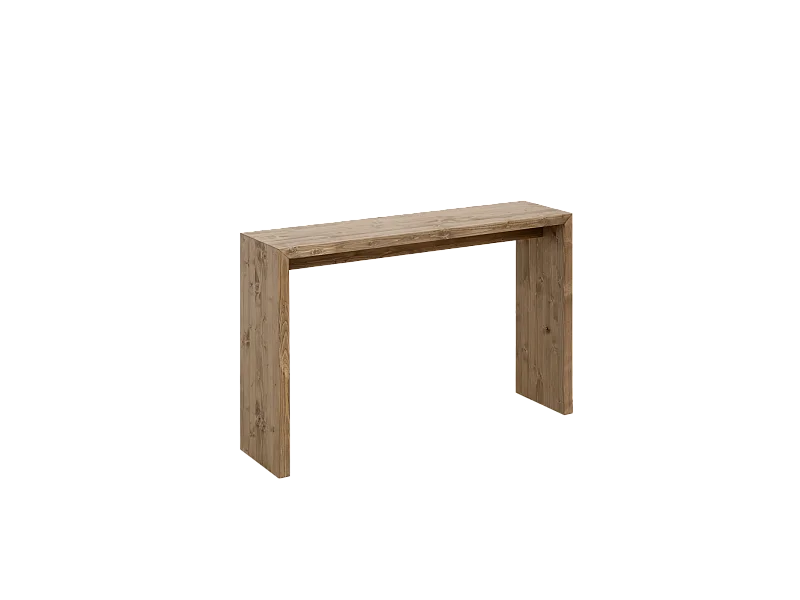 Consola de madera maciza de abeto Decowood en tono roble oscuro de 120x80cm - TELVA - DECOWOOD