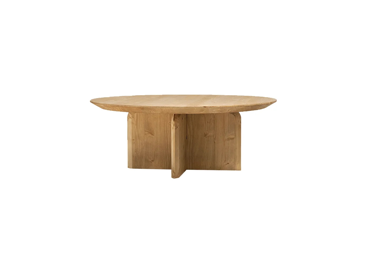 Table basse ronde en bois de sapin marron Ø80x30,2cm - BLOOM - DECOWOOD