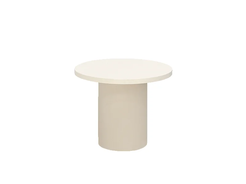 Mesa de centro redonda de microcemento en tono blanco roto DECOWOOD de Ø60x45cm - LUCÍA - DECOWOOD