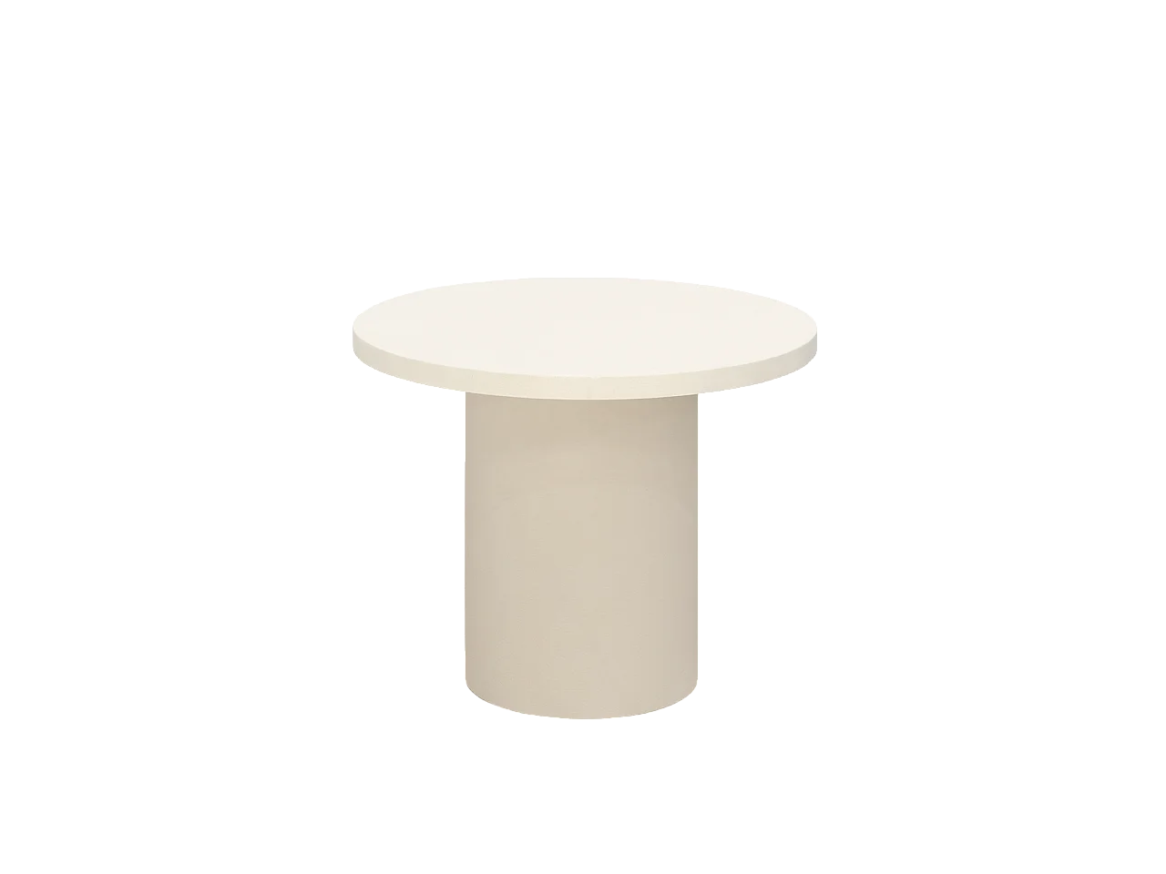 Tavolino rotondo in microcemento colore bianco rotto 60x48cm