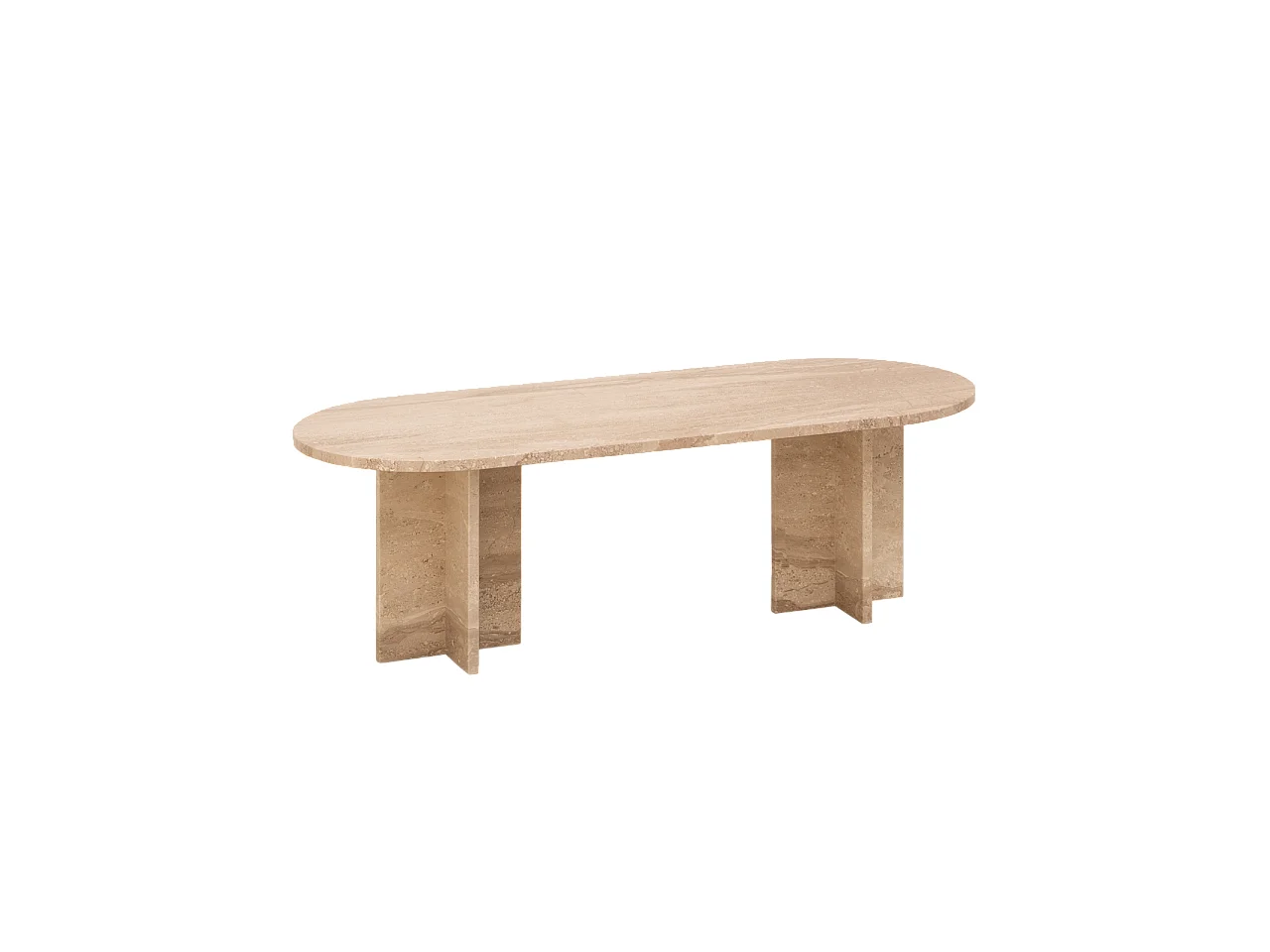 Table basse en marbre daino reale de 120x50cm - TOSCANA - DECOWOOD